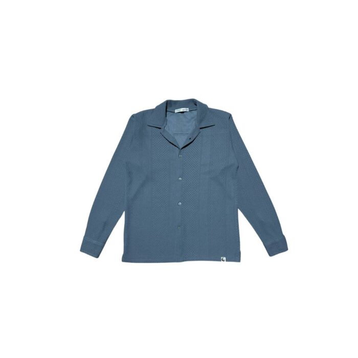 Jacquard Full-Sleeve Shirt | Blue - Image 1