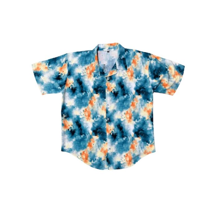 Rayon Shirt | Adire | Aqua - Image 1