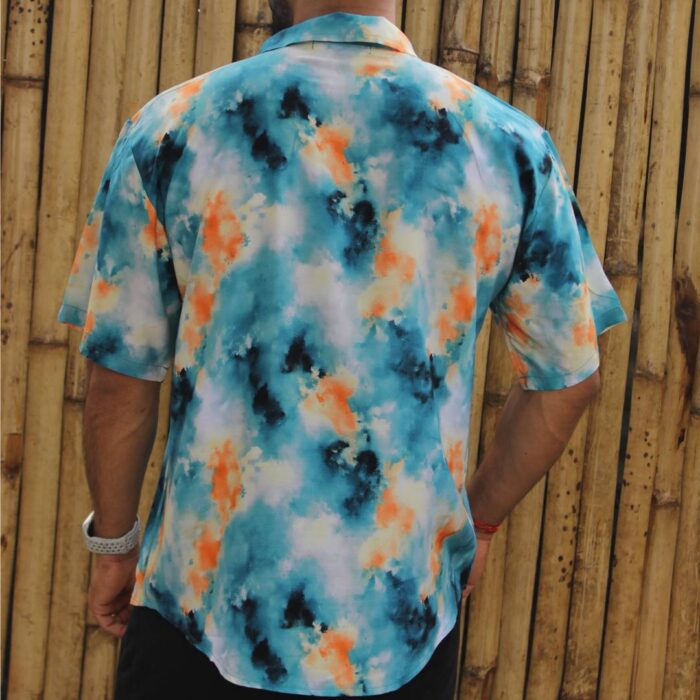 Rayon Shirt | Adire | Aqua - Image 4