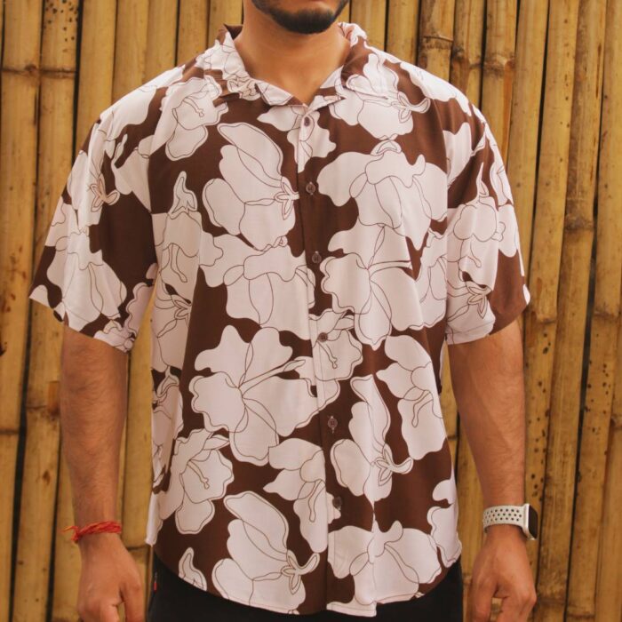 Rayon Shirt | Floral | Cocoa Bloom - Image 3