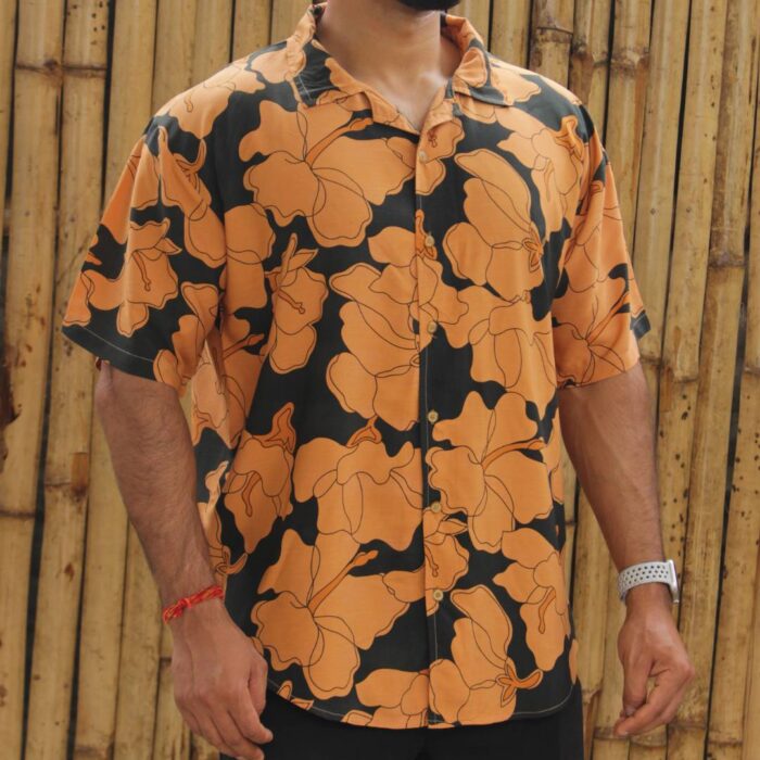 Rayon Shirt | Floral | Honey Leaf - Image 2