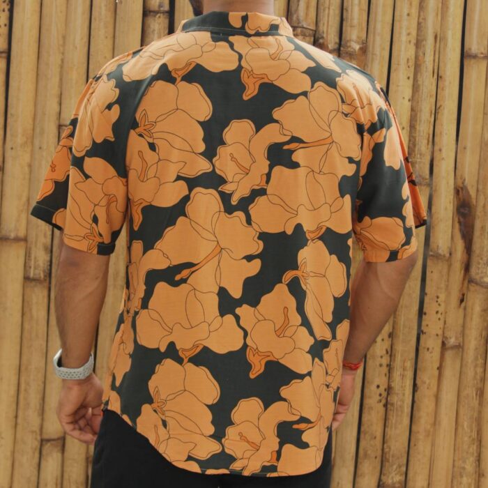Rayon Shirt | Floral | Honey Leaf - Image 4