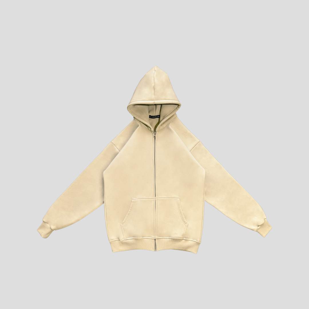293 Zipup Hoodie | Beige - Image 1