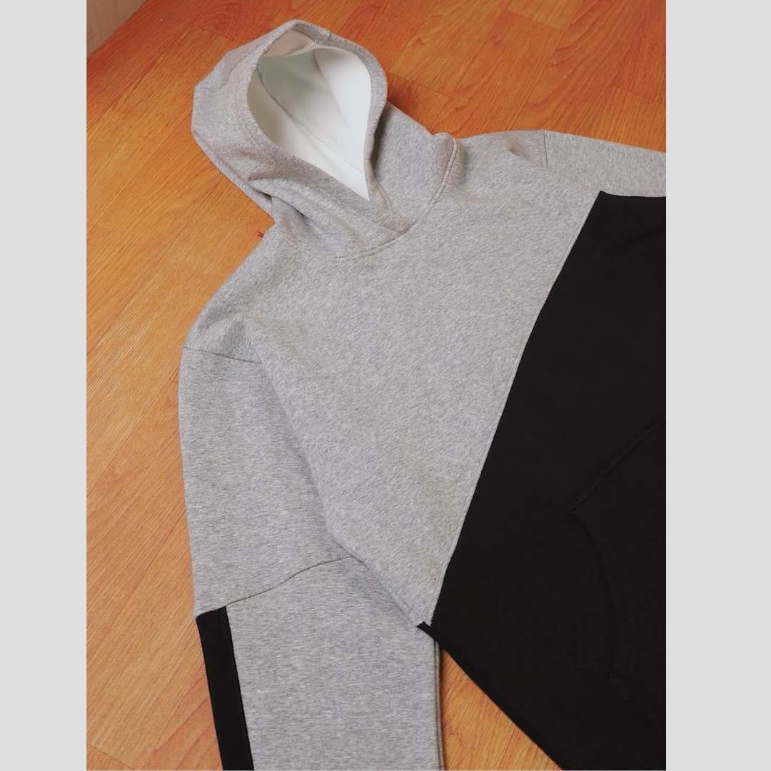 26 Contrast Hoodie | Grey & Black - Image 1