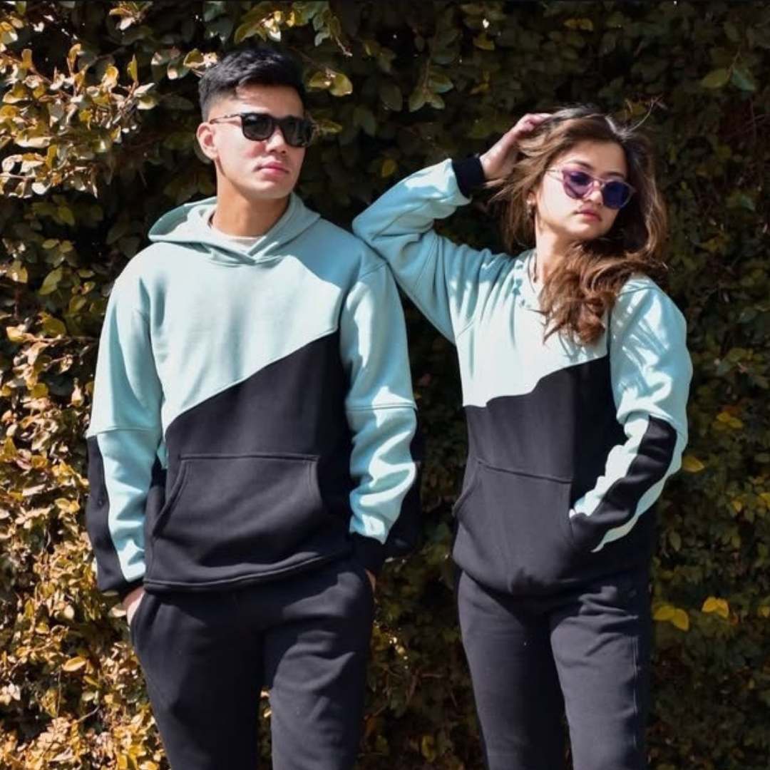 27 Contrast Hoodie | Mint & Black - Image 1