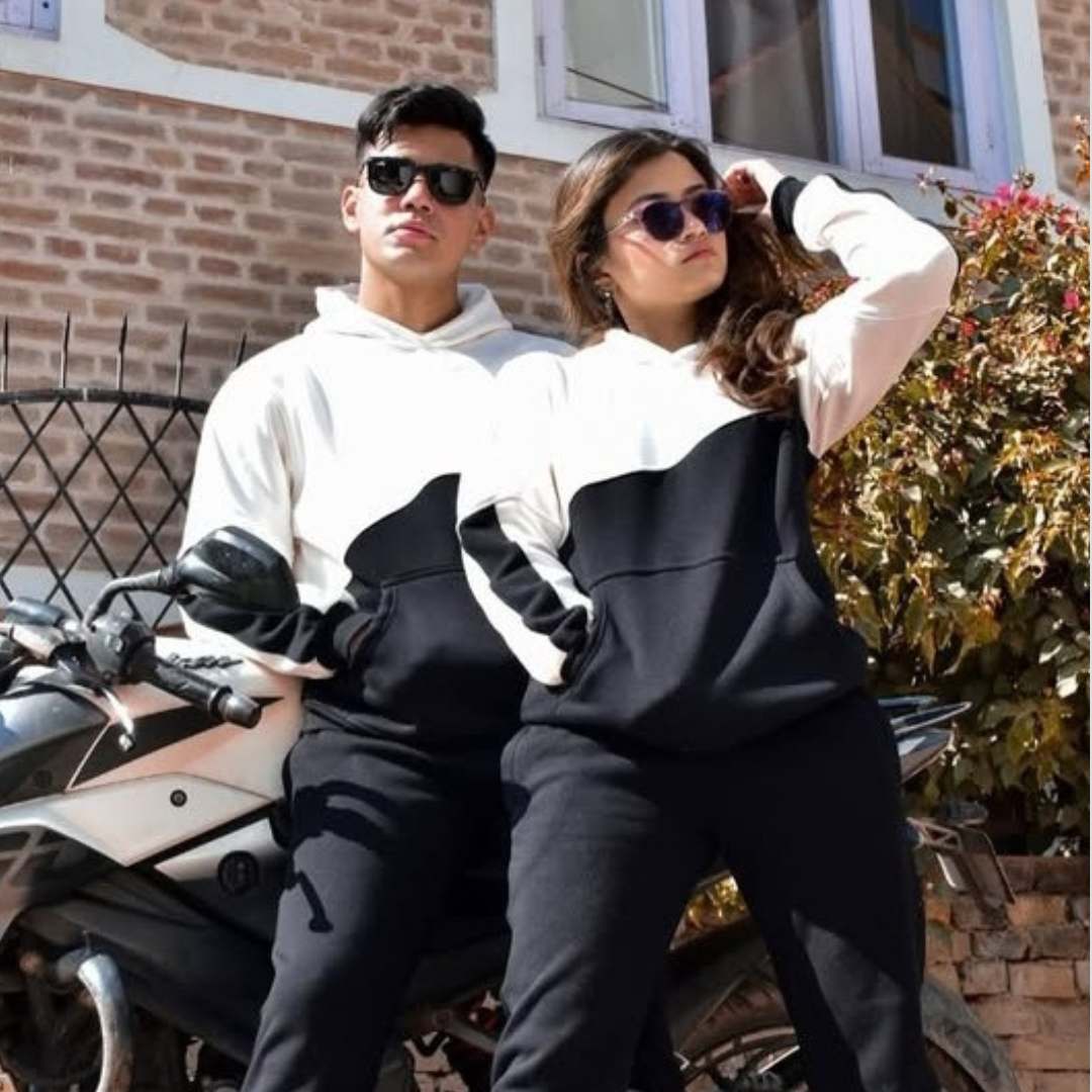 29 Contrast Hoodie | White & Black - Image 1