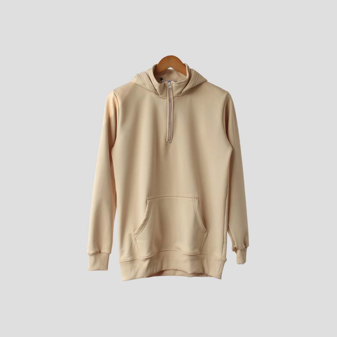 Zipped Hoodie | Beige Zipped Hoodie | Beige - Image 1